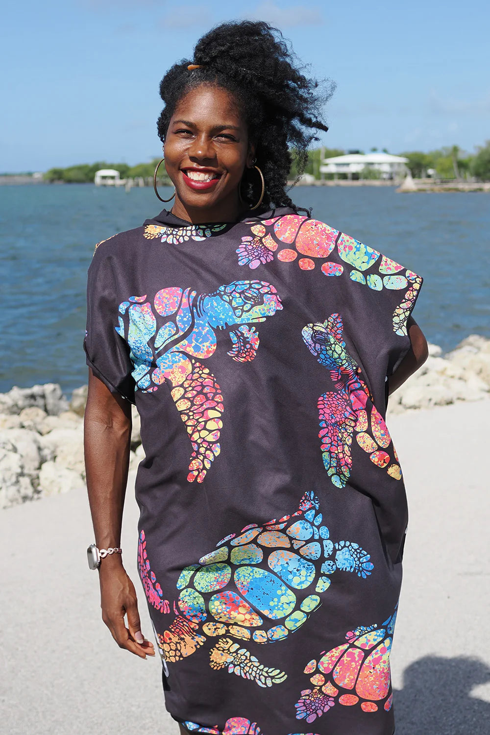 Kahu Premium Suede Microfiber Towel Poncho Anuenue