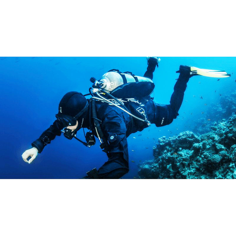 Diver wearing XDeep NX Ghost Standard Full BCD